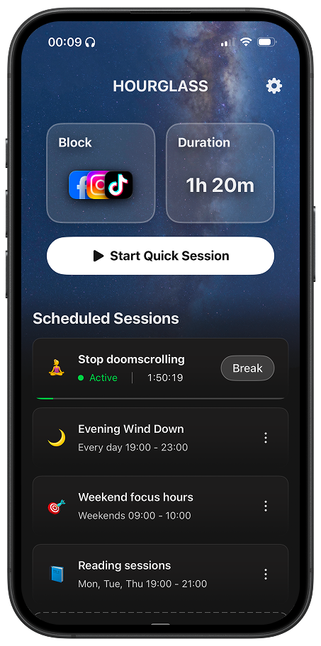 Hourglass App Screenshot