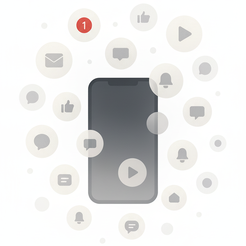 Illustration of distracting notifications